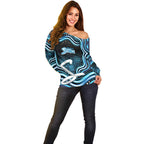 Adelaide Strikers Cricket Off Shoulder Sweater Australian Cricket Mascot - Modern Indigenous Style