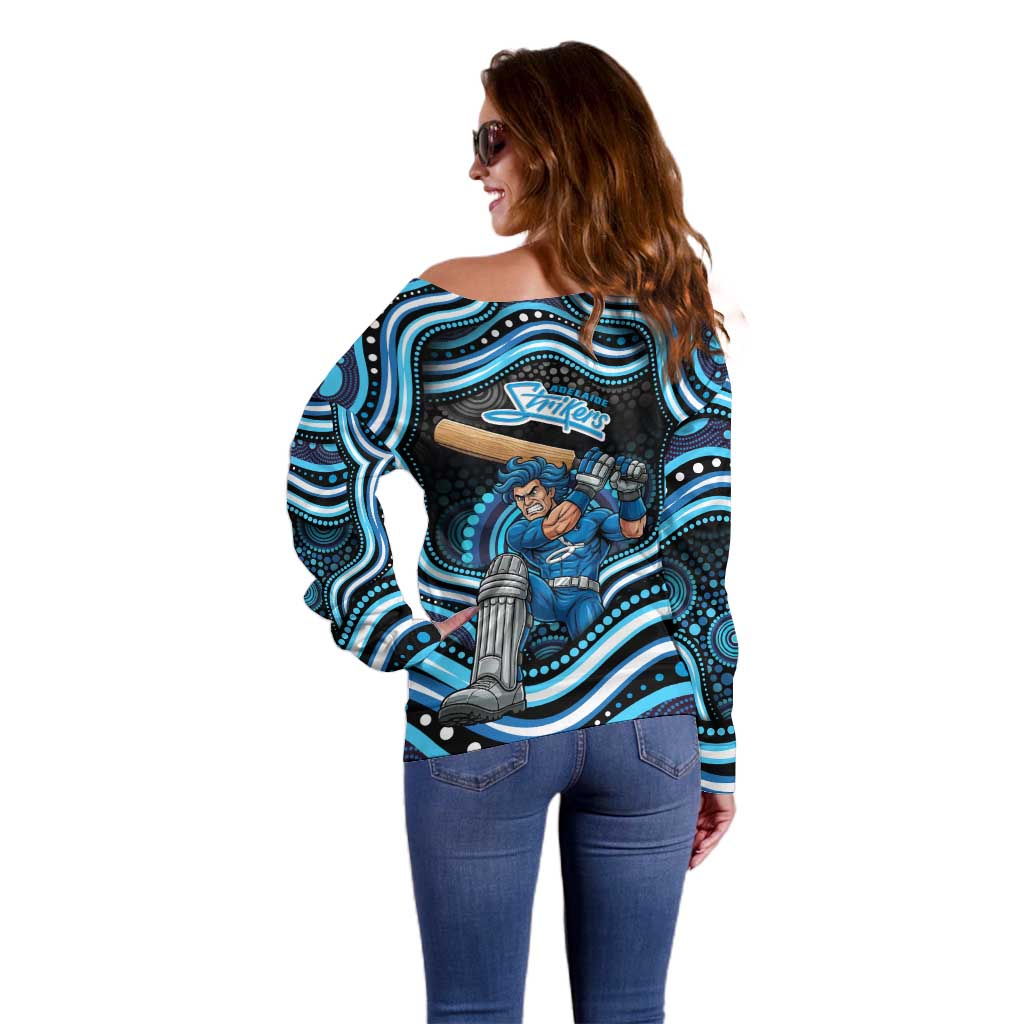 Adelaide Strikers Cricket Off Shoulder Sweater Australian Cricket Mascot - Modern Indigenous Style