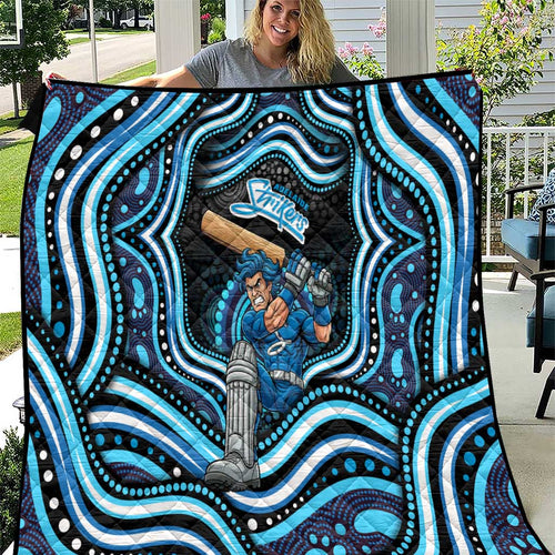 Adelaide Strikers Cricket Quilt Australian Cricket Mascot - Modern Indigenous Style