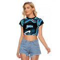 Adelaide Strikers Cricket Raglan Cropped T Shirt Australian Cricket Mascot - Modern Indigenous Style