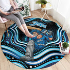 Adelaide Strikers Cricket Round Carpet Australian Cricket Mascot - Modern Indigenous Style