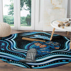 Adelaide Strikers Cricket Round Carpet Australian Cricket Mascot - Modern Indigenous Style