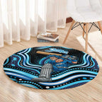 Adelaide Strikers Cricket Round Carpet Australian Cricket Mascot - Modern Indigenous Style