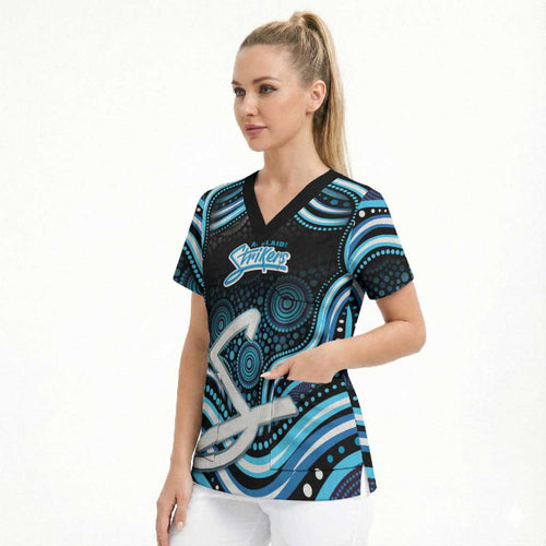 Adelaide Strikers Cricket Scrub Top Australian Cricket Mascot - Modern Indigenous Style