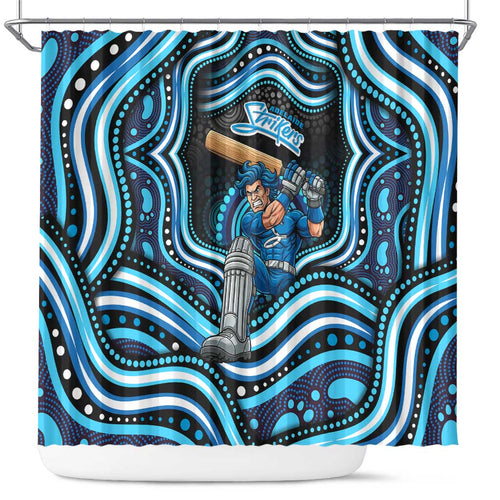 Adelaide Strikers Cricket Shower Curtain Australian Cricket Mascot - Modern Indigenous Style