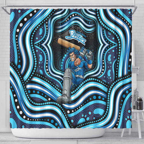 Adelaide Strikers Cricket Shower Curtain Australian Cricket Mascot - Modern Indigenous Style