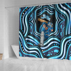 Adelaide Strikers Cricket Shower Curtain Australian Cricket Mascot - Modern Indigenous Style