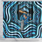 Adelaide Strikers Cricket Shower Curtain Australian Cricket Mascot - Modern Indigenous Style