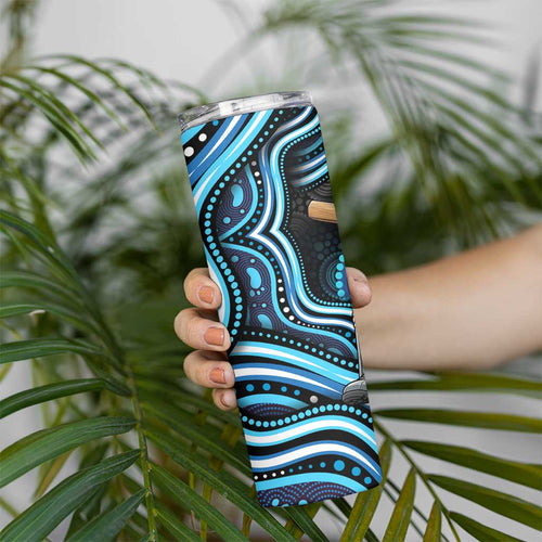 Adelaide Strikers Cricket Skinny Tumbler Australian Cricket Mascot - Modern Indigenous Style