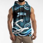 Adelaide Strikers Cricket Sleeveless Hoodie Australian Cricket Mascot - Modern Indigenous Style