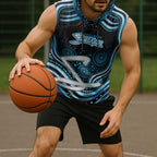 Adelaide Strikers Cricket Sleeveless Hoodie Australian Cricket Mascot - Modern Indigenous Style