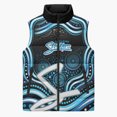 Adelaide Strikers Cricket Sleeveless Puffer Jacket Australian Cricket Mascot - Modern Indigenous Style
