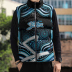 Adelaide Strikers Cricket Sleeveless Puffer Jacket Australian Cricket Mascot - Modern Indigenous Style