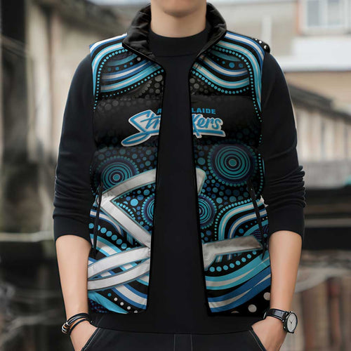 Adelaide Strikers Cricket Sleeveless Puffer Jacket Australian Cricket Mascot - Modern Indigenous Style