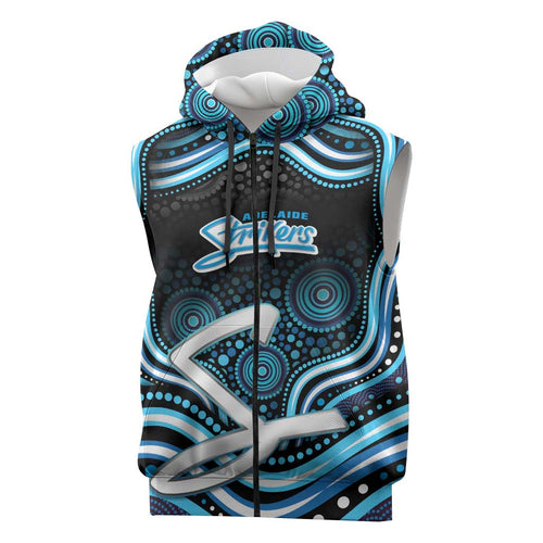 Adelaide Strikers Cricket Sleeveless Zip Hoodie Australian Cricket Mascot - Modern Indigenous Style