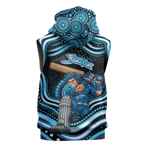 Adelaide Strikers Cricket Sleeveless Zip Hoodie Australian Cricket Mascot - Modern Indigenous Style