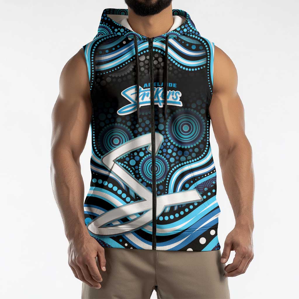 Adelaide Strikers Cricket Sleeveless Zip Hoodie Australian Cricket Mascot - Modern Indigenous Style