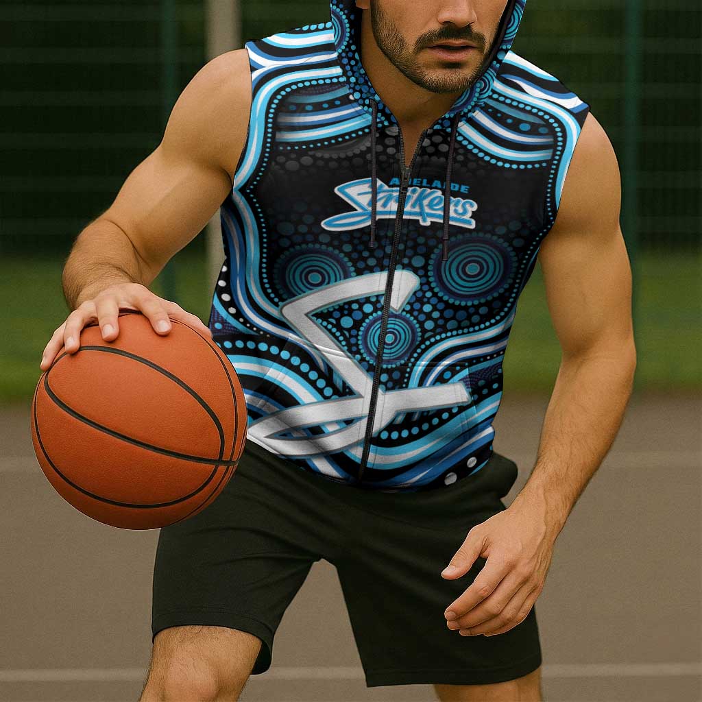 Adelaide Strikers Cricket Sleeveless Zip Hoodie Australian Cricket Mascot - Modern Indigenous Style