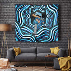 Adelaide Strikers Cricket Tapestry Australian Cricket Mascot - Modern Indigenous Style