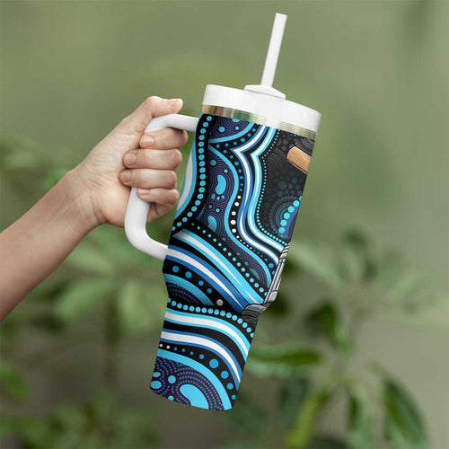 Adelaide Strikers Cricket Tumbler With Handle Australian Cricket Mascot - Modern Indigenous Style