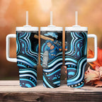 Adelaide Strikers Cricket Tumbler With Handle Australian Cricket Mascot - Modern Indigenous Style