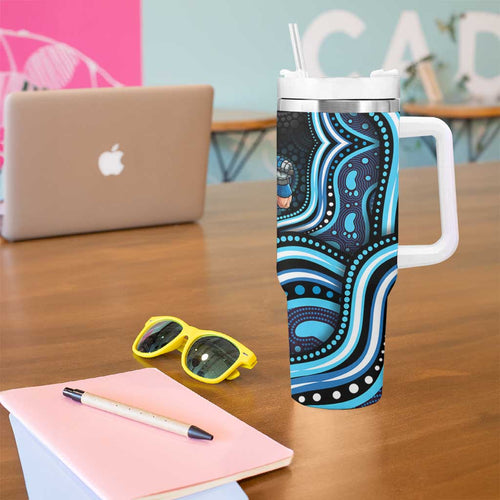 Adelaide Strikers Cricket Tumbler With Handle Australian Cricket Mascot - Modern Indigenous Style