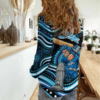 Adelaide Strikers Cricket Women Casual Shirt Australian Cricket Mascot - Modern Indigenous Style