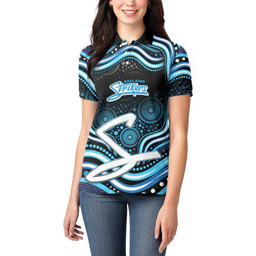 Adelaide Strikers Cricket Women Polo Shirt Australian Cricket Mascot - Modern Indigenous Style
