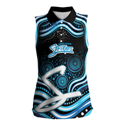Adelaide Strikers Cricket Women Sleeveless Polo Shirt Australian Cricket Mascot - Modern Indigenous Style