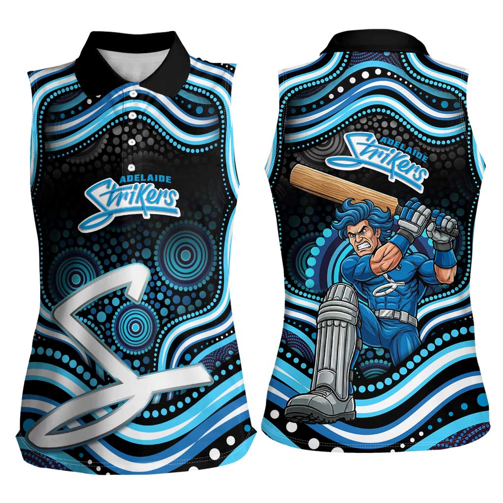 Adelaide Strikers Cricket Women Sleeveless Polo Shirt Australian Cricket Mascot - Modern Indigenous Style
