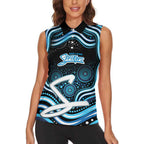 Adelaide Strikers Cricket Women Sleeveless Polo Shirt Australian Cricket Mascot - Modern Indigenous Style
