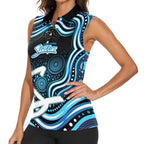 Adelaide Strikers Cricket Women Sleeveless Polo Shirt Australian Cricket Mascot - Modern Indigenous Style