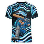 Adelaide Strikers Cricket Women V-Neck T-Shirt Australian Cricket Mascot - Modern Indigenous Style