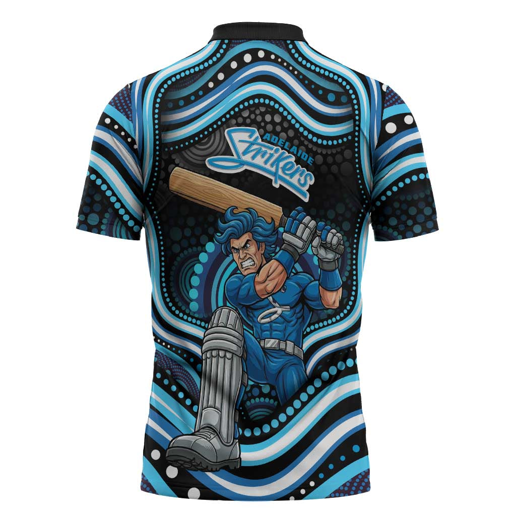 Adelaide Strikers Cricket Zipper Polo Shirt Australian Cricket Mascot - Modern Indigenous Style