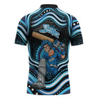 Adelaide Strikers Cricket Zipper Polo Shirt Australian Cricket Mascot - Modern Indigenous Style