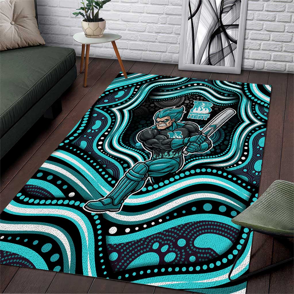 Brisbane Heat Cricket Area Rug Australian Cricket Mascot - Modern Indigenous Style