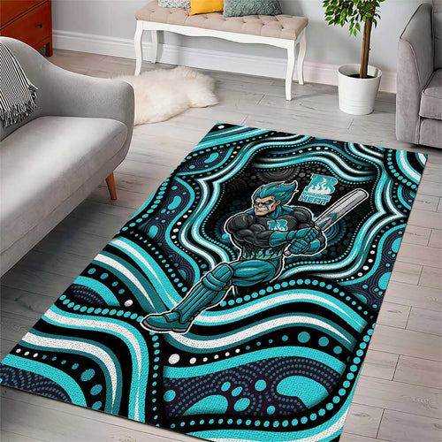 Brisbane Heat Cricket Area Rug Australian Cricket Mascot - Modern Indigenous Style