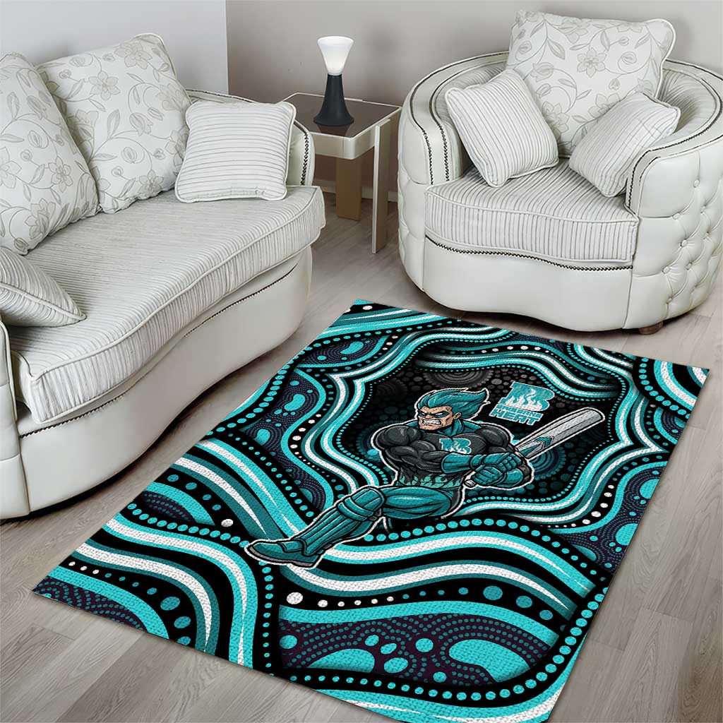 Brisbane Heat Cricket Area Rug Australian Cricket Mascot - Modern Indigenous Style