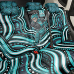 Brisbane Heat Cricket Back Car Seat Cover Australian Cricket Mascot - Modern Indigenous Style