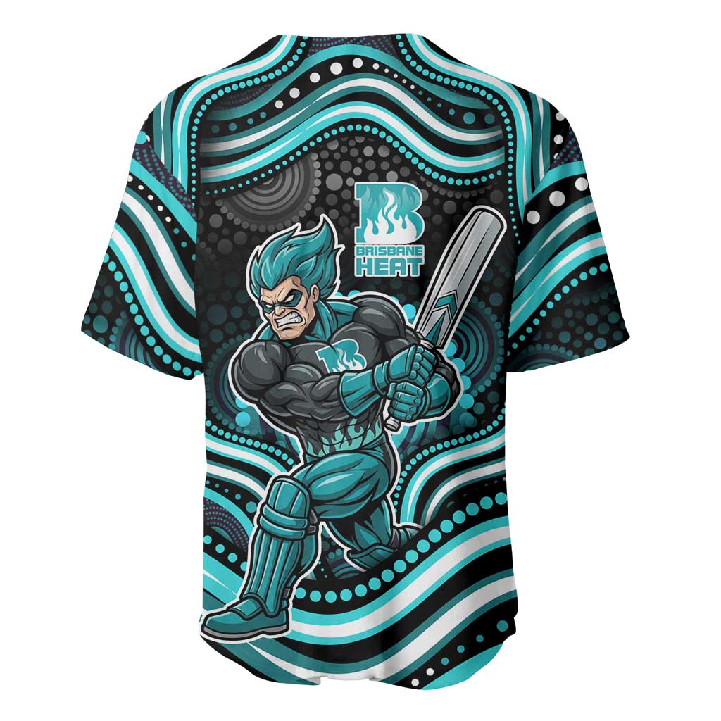 Brisbane Heat Cricket Baseball Jersey Australian Cricket Mascot - Modern Indigenous Style