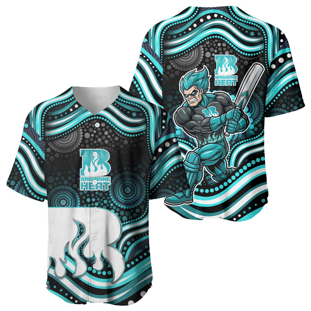 Brisbane Heat Cricket Baseball Jersey Australian Cricket Mascot - Modern Indigenous Style