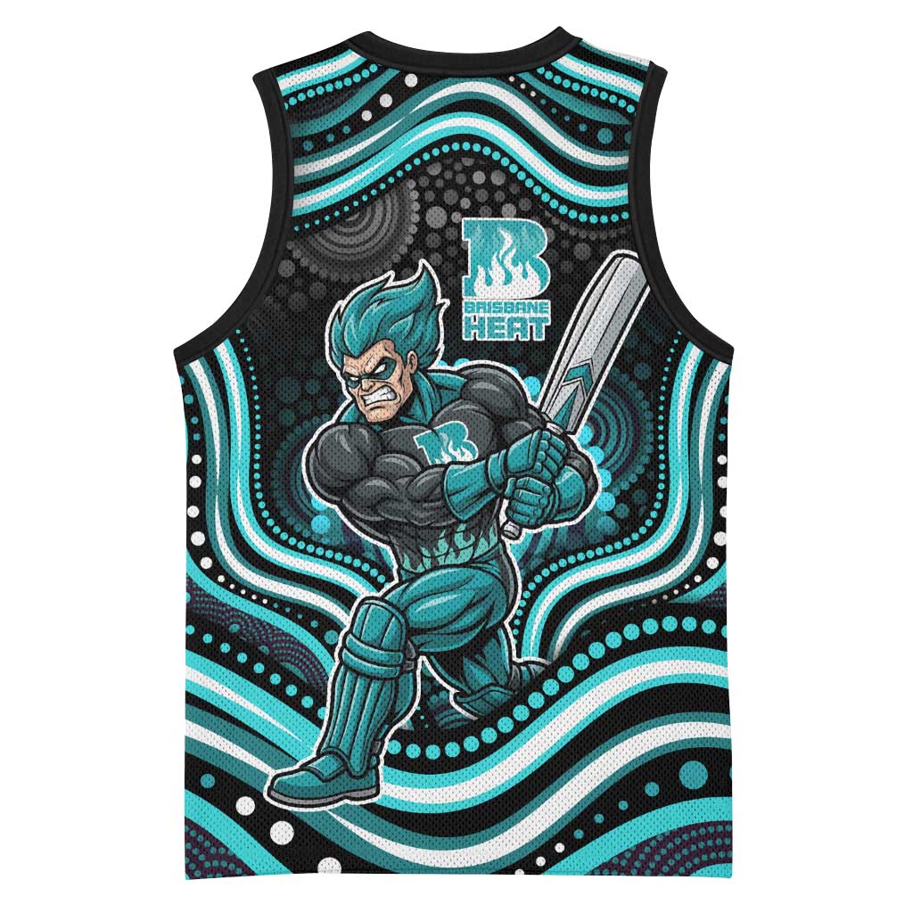 Brisbane Heat Cricket Basketball Jersey Australian Cricket Mascot - Modern Indigenous Style