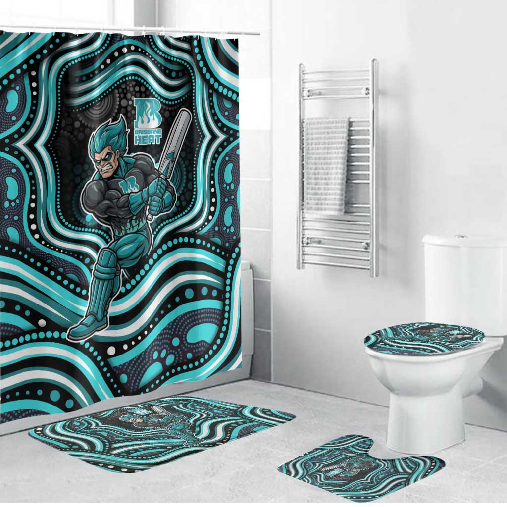 Brisbane Heat Cricket Bathroom Set Australian Cricket Mascot - Modern Indigenous Style