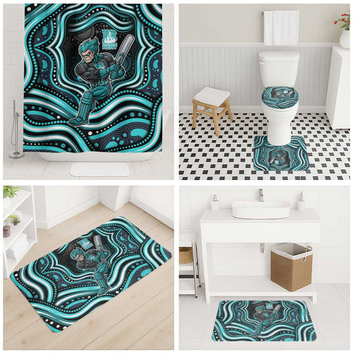 Brisbane Heat Cricket Bathroom Set Australian Cricket Mascot - Modern Indigenous Style