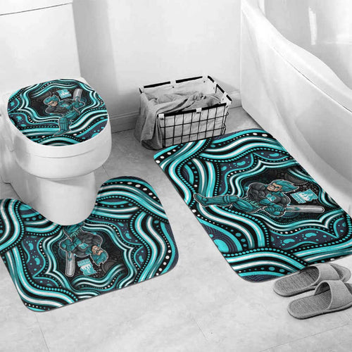 Brisbane Heat Cricket Bathroom Set Australian Cricket Mascot - Modern Indigenous Style