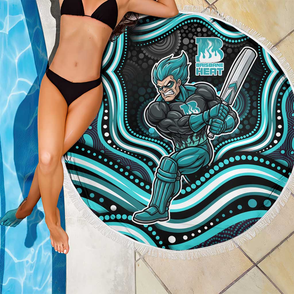 Brisbane Heat Cricket Beach Blanket Australian Cricket Mascot - Modern Indigenous Style