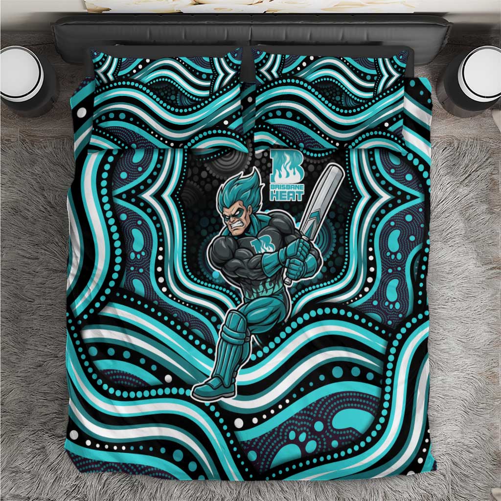 Brisbane Heat Cricket Bedding Set Australian Cricket Mascot - Modern Indigenous Style