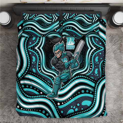 Brisbane Heat Cricket Bedding Set Australian Cricket Mascot - Modern Indigenous Style