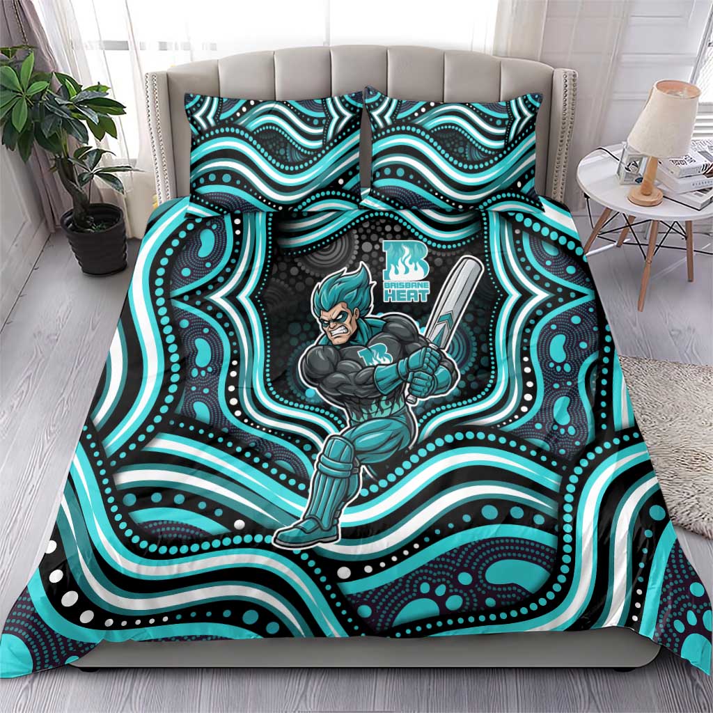 Brisbane Heat Cricket Bedding Set Australian Cricket Mascot - Modern Indigenous Style