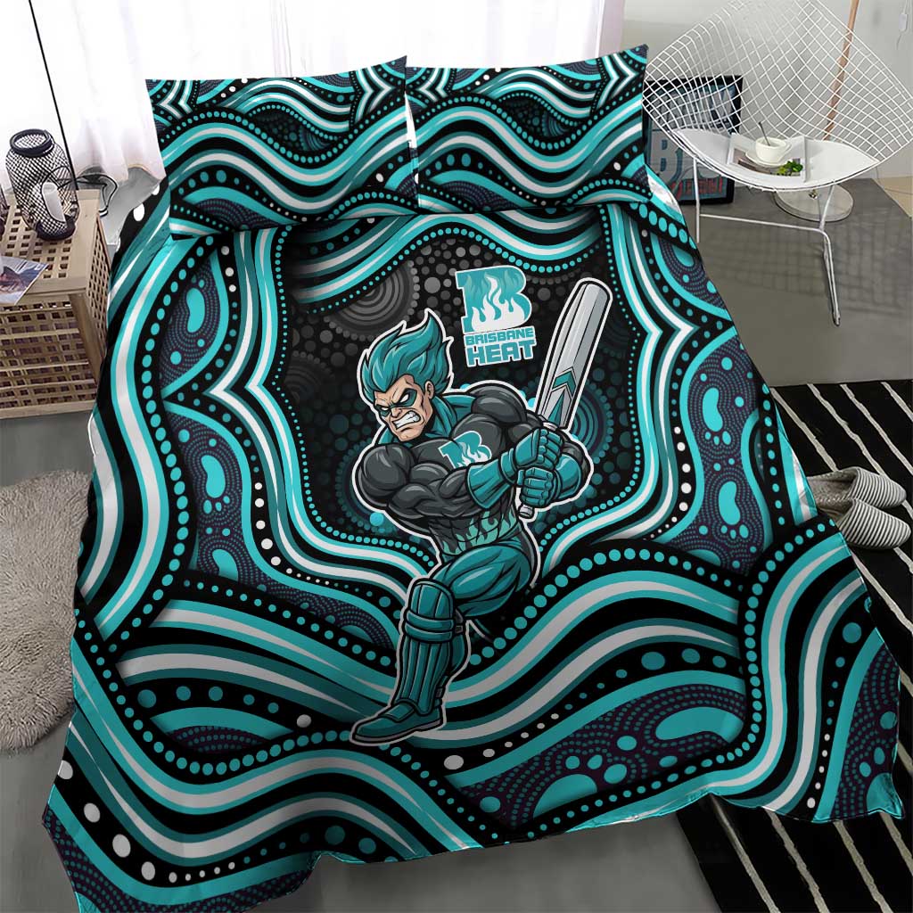 Brisbane Heat Cricket Bedding Set Australian Cricket Mascot - Modern Indigenous Style